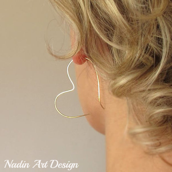 Silver heart earrings