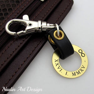 Washer pendant engraved keychain