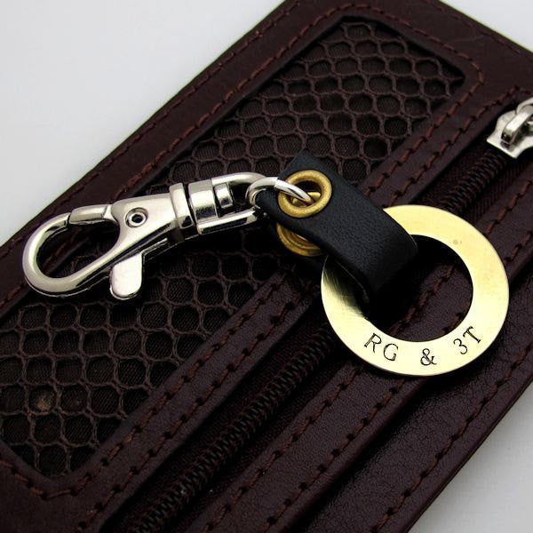 Washer pendant engraved keychain