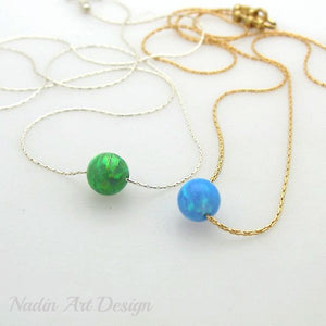 Ball opal pendant necklace
