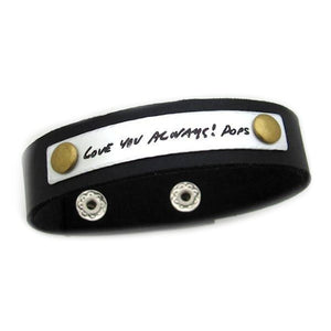 Signature Engraved Bracelet for  men - Personalized Leather bracelet for men