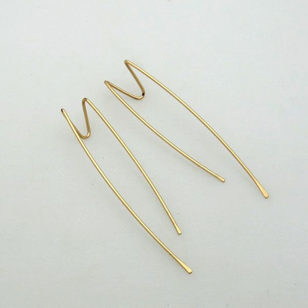 Geometric Gold Threader Earrings