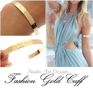 Gold Polished Cuff Bracelet for Women