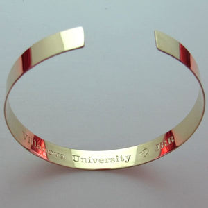 Engraved Gold Cuff - Personalized Bracelet for Her