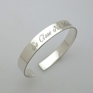Inscription Personalized Cuff Sterling Silver Bracelet