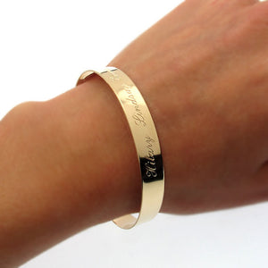 Inspirational Quote Bracelet - Gold Cuff