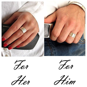 Personalized Couple Rings Sterling Silver Set