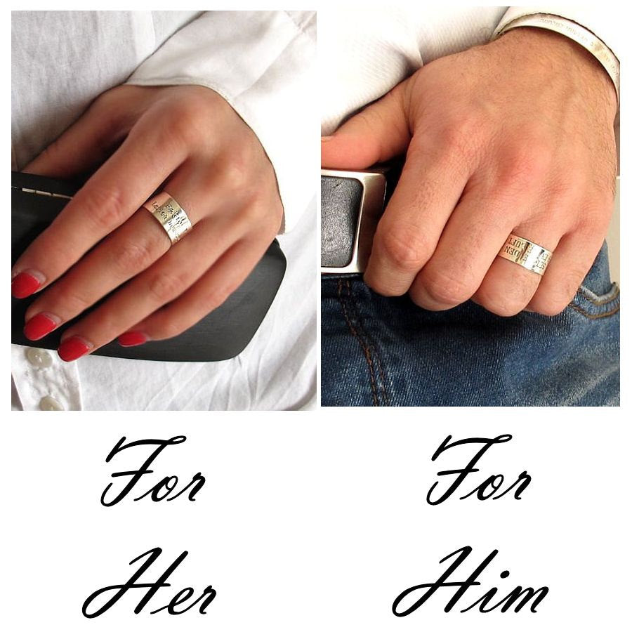 Personalized silver rings sales