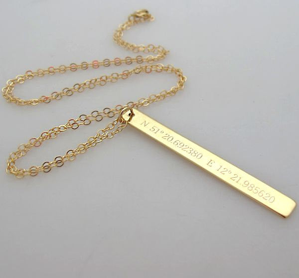 Personalized Latitude Longitude Layering Necklace