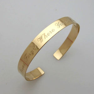Inspirational Quote Bracelet - Gold Cuff