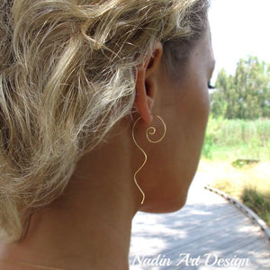 Gold Swirl Earrings - Artisan Jewelry