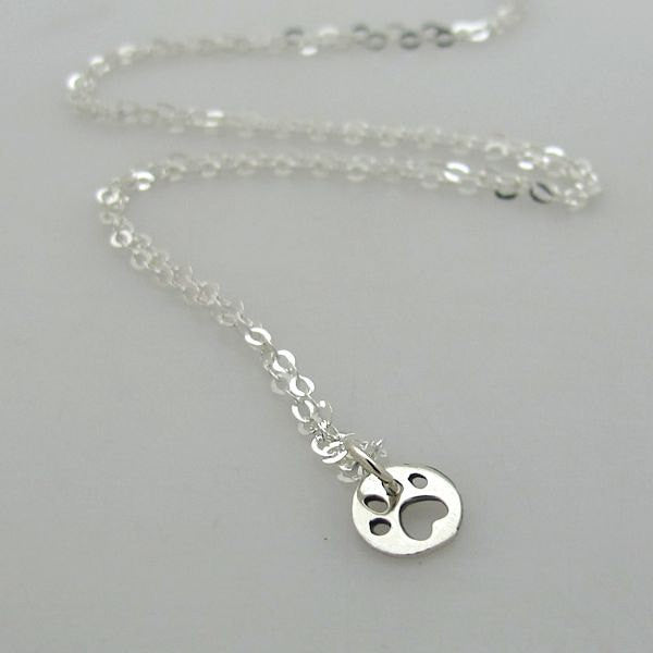 Silver Dog Paw Necklace - Pet Lovers Pendant
