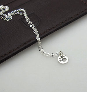Silver Dog Paw Necklace - Pet Lovers Pendant