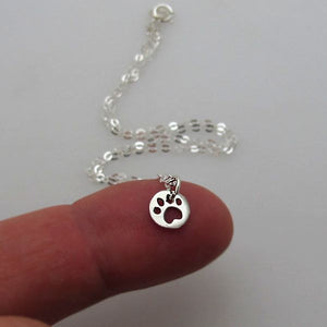 Silver Dog Paw Necklace - Pet Lovers Pendant