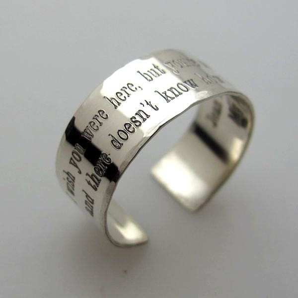 engraved silver ring for men