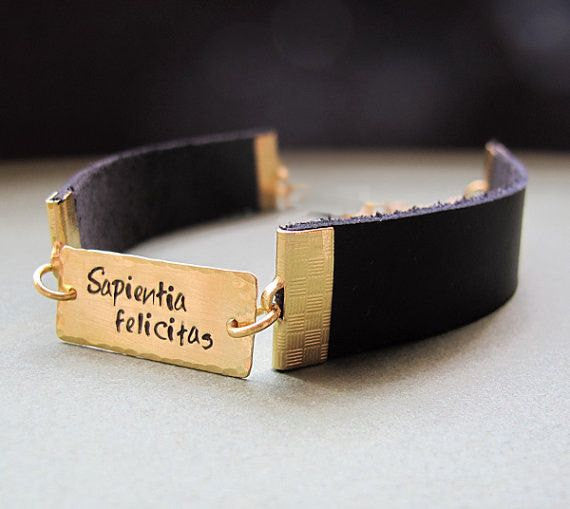 Leather nameplate deals bracelet
