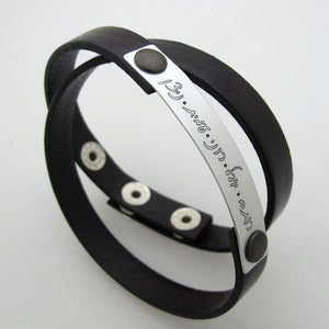 custom engraved leather bracelet for men