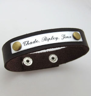 Engraved Handwriting Bracelet for Men - Personalized Gift