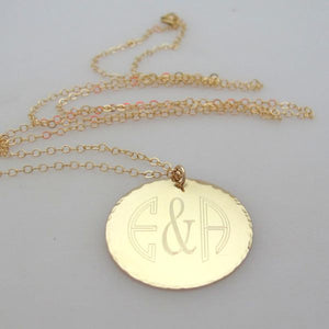 Gold Monogram Pendant Necklace