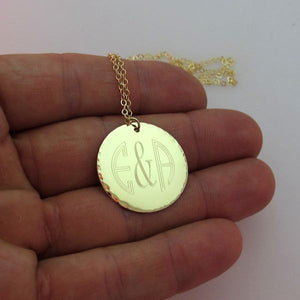 Gold Monogram Pendant Necklace