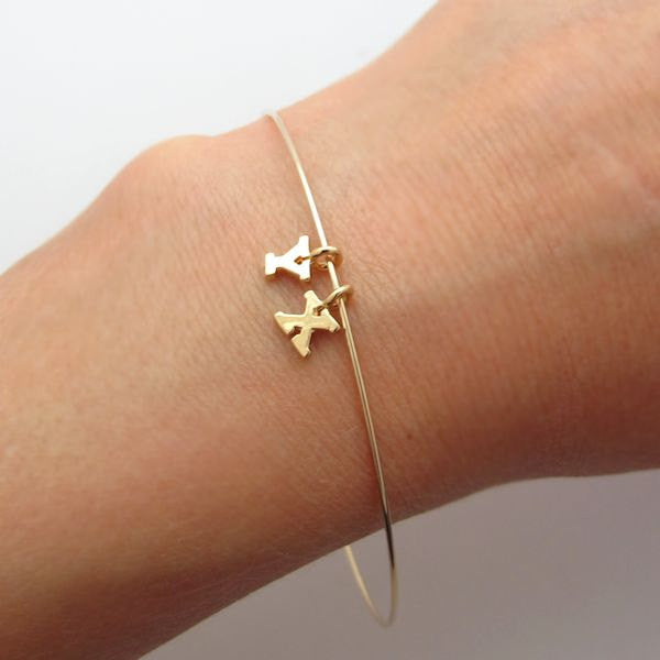 Letters charms thin bracelet