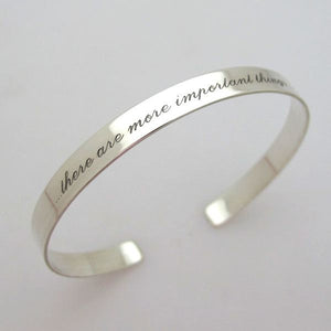 Special Gift - Personalized Silver Thin Stacking Bracelet