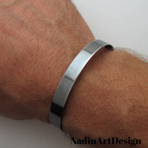 Custom Black Cuff Bracelet for Men