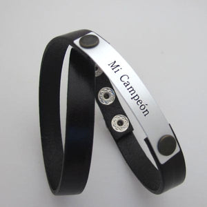 Double Wrap Personalized Leather Bracelet