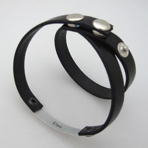 Double Wrap Personalized Leather Bracelet