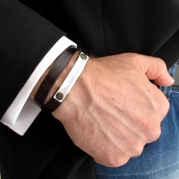 Personalized Double Wrap Leather Bracelet