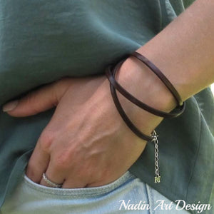 Wrap Bracelet with Initial Charm
