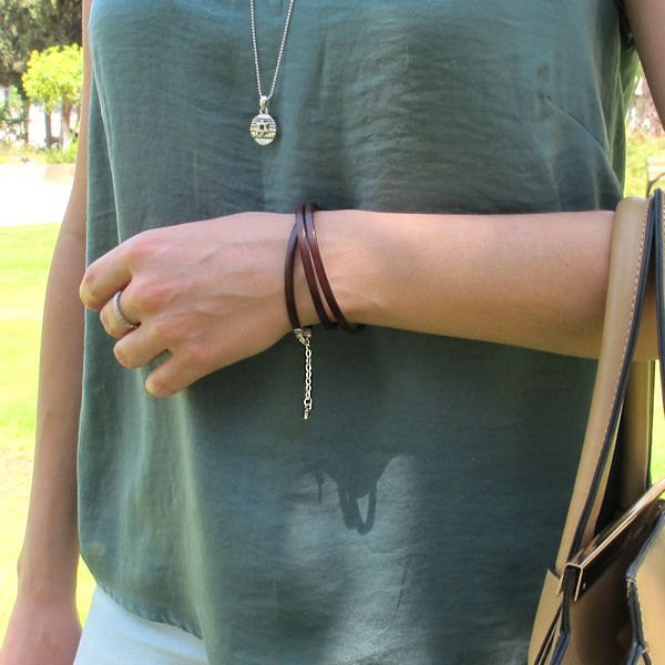 Wrap Bracelet with Initial Charm