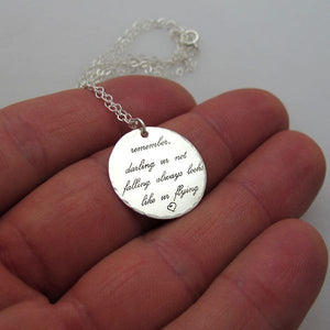 Inspirational Sterling Silver Personalized Quote Necklace