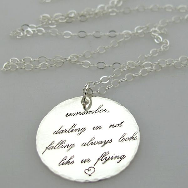 Inspirational Sterling Silver Personalized Quote Necklace