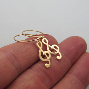 Gold Filled Treble Clef Earrings