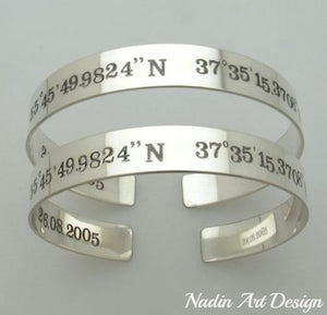 Coordinates bracelets for pair