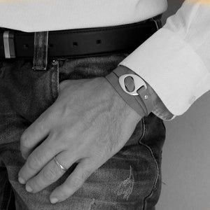 Leather Wrap Bracelet for Men - Gray Bracelet