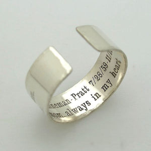 Engraved Soundwave Ring - Gift For Her or Him
