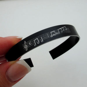 Music Notes Personalized Bracelet - Musician gift