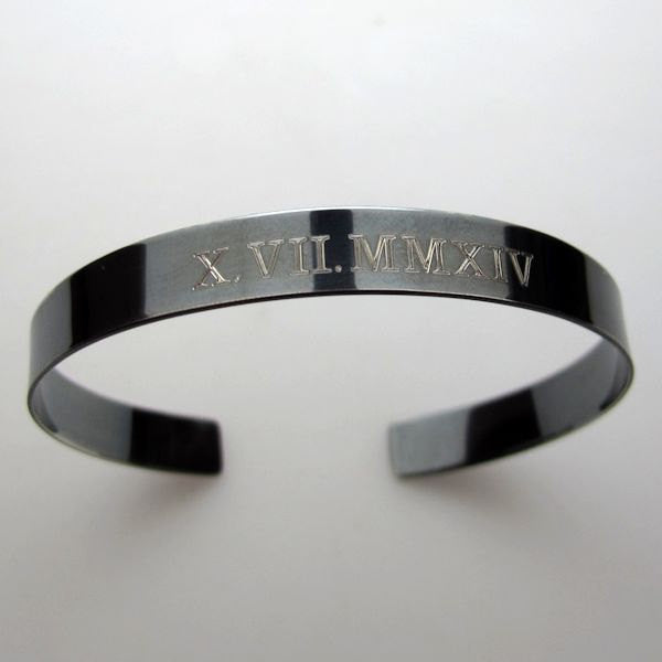 2xStainless Sterling Steel Black Bracelet Cuff Bangle Round Wristband for  Men 8mm