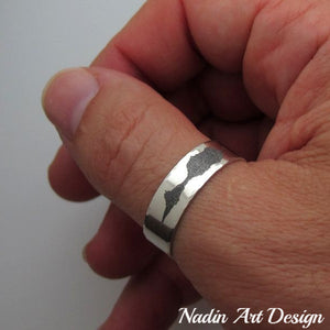 Sound Wave Band Ring for Men