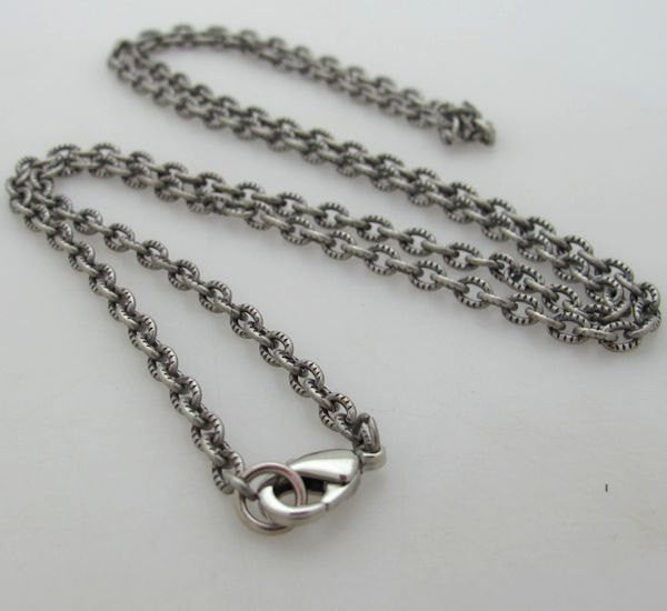 Vintage Sterling Silver Thick Twisted Rope Chain Necklace - 20.75