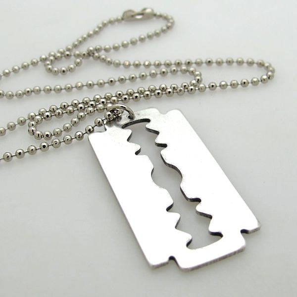 razor blade pendant necklace