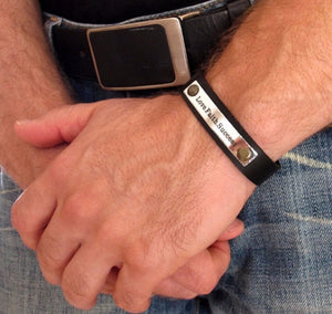 Personalized Leather ID Wristband