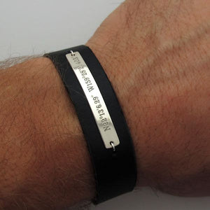 Latitude Longitude Bracelet - GPS Leather Cuff