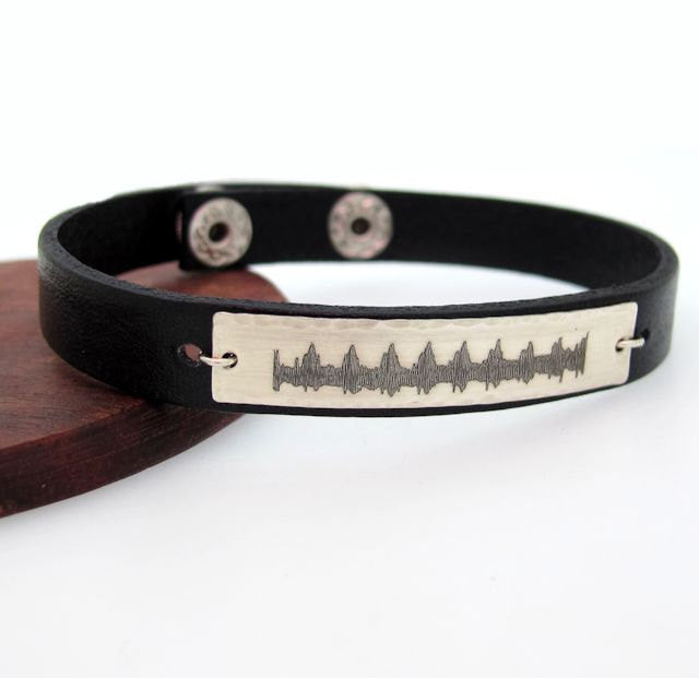 Custom EKG Heartbeat Bracelet for Men