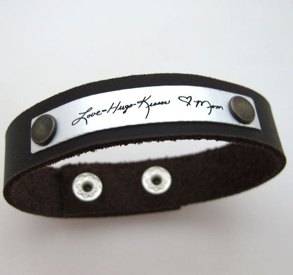 Personalized Signature Bracelet for men - Anniversary Men's gift