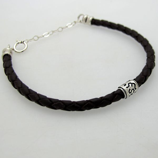Leather bracelet - Mens Braided Cuff