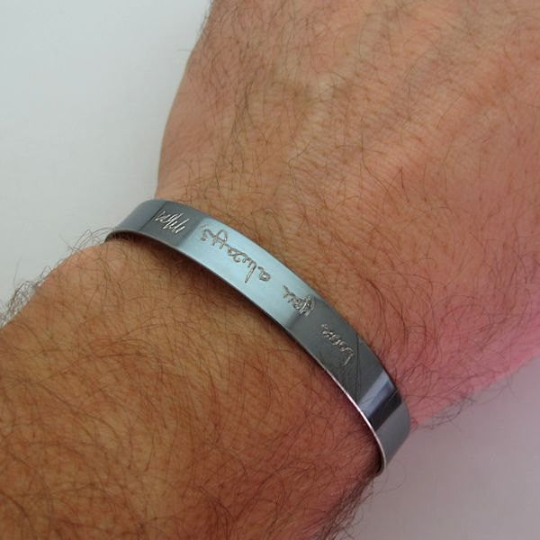 Actual Handwriting cuff bracelet - Black Sterling Silver cuff - Personalzied Mens Bracelet