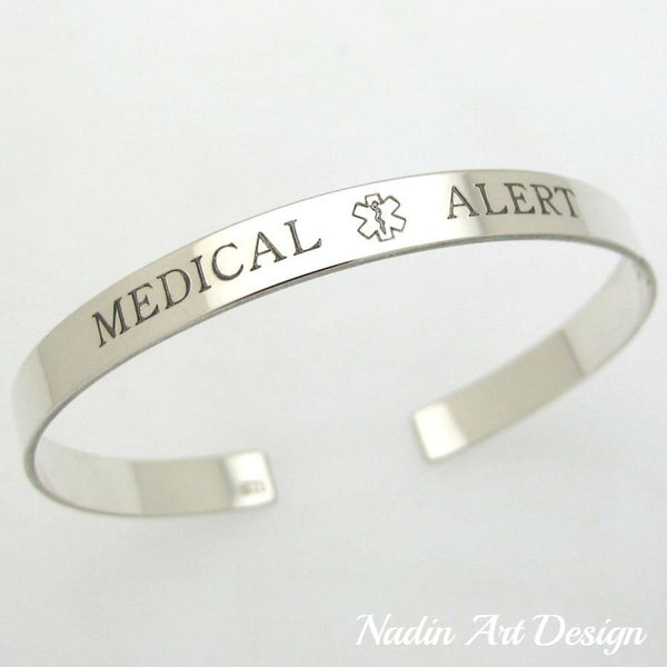Medical silver bracelet